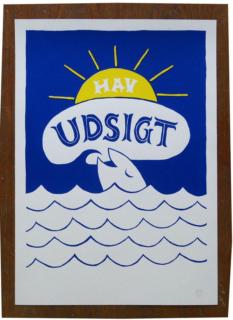 Serigrafi af motivet fra Ajstrup.